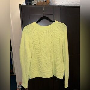 Primark Women's Cable Knit Sweater - Bright Yellow/Green